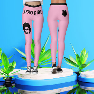 Roze Zwarte Afrikaanse Vrouwen Modern Schattige Tr Leggings
