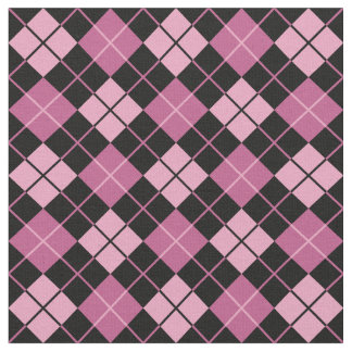 Roze-zwarte Argyle Stof