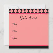Roze Zwarte Argyle Uitnodiging (Achterkant)