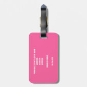 Roze zwarte basketballen Jonge atleet monogram Bagagelabel (Achterkant verticaal)