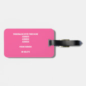 Roze zwarte basketballen Jonge atleet monogram Bagagelabel (Achterkant horizontaal)