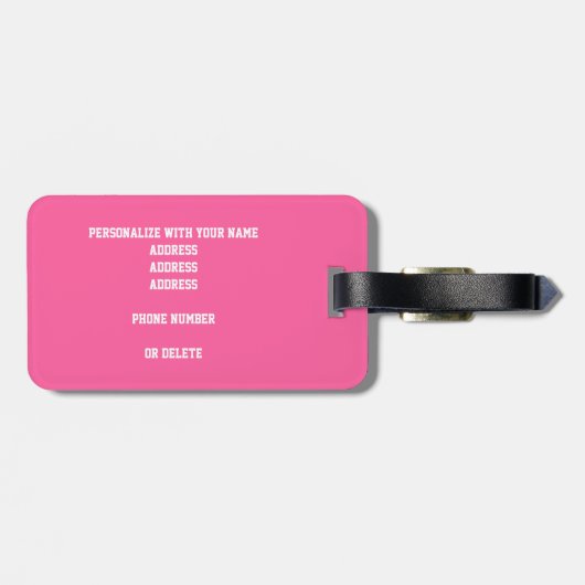 Roze zwarte basketballen Jonge atleet monogram Bagagelabel (Achterkant horizontaal)