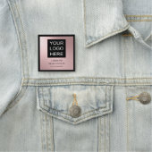 Roze zwarte Bedrijfs Werknemer Naam Titel Logo Naamplaatje (In situ)