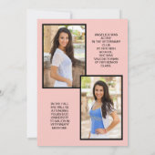 Roze Zwarte Boog Fotoklasse van 2024 Afstuderen (Achterkant)