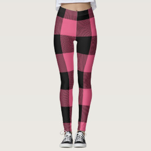 Roze & Zwarte Buffalo geruite geruit Leggings