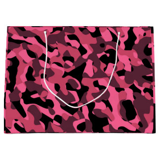 Roze zwarte Camouflage afdrukpatroon Groot Cadeauzakje