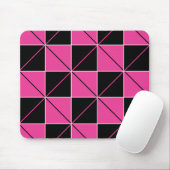 Roze & Zwarte Checkerboard Argyle Muismat (Met muis)