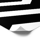 Roze zwarte Chevron Monogram Poster (Hoek)