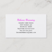 Roze, zwarte Chevron Pattern: Snoep Visitekaartje (Achterkant)