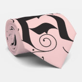 Roze Zwarte Deck de Hallen Kerst Lettering Stropdas (Opgerold)