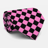 Roze & Zwarte Diamant Stropdas (Opgerold)