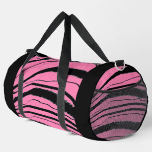 Roze + Zwarte Dierenstreep Atletische Gym Reizen Plunjezak