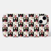 roze zwarte en witte dambklokroze bloemen Case-Mate iPhone case (Achterkant (horizontaal))