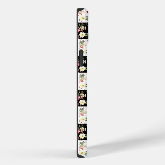 roze zwarte en witte dambklokroze bloemen Case-Mate iPhone case (Achterkant / Rechts)