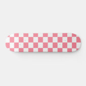 Roze zwarte en witte gecheckte skateboard deck (Horizontaal)