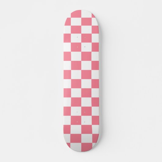Roze zwarte en witte gecheckte skateboard deck (Voorkant)