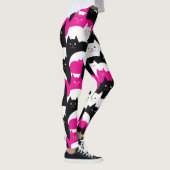 Roze zwarte en witte katjes leggings (Rechts)