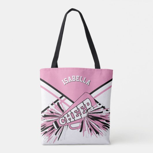 Roze, zwarte en witte vormgeving tote bag (Achterkant)