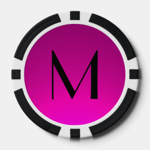 Roze zwarte fade monogram poker chips