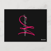 Roze Zwarte Foto Trouwtafel Nummer Kaarten (Achterkant)