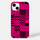 Roze Zwarte Gemengde Patchwork Ontwerp Case-Mate iPhone Case (Achterkant)