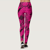 Roze Zwarte Gemengde Patchwork Ontwerp Leggings (Achterkant)