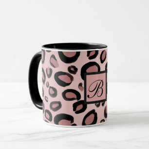 Roze & Zwarte Geschilderde Jachtluipaard Print Vle Mok