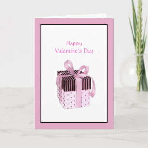 Roze & Zwarte Gift Valentijnse Kaart