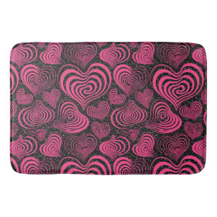 Roze Zwarte Glam Abstract Hartpatroon Badmat