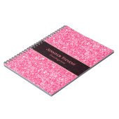 Roze zwarte glottextuur notitieboek (Linkerzijde)