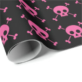 Roze zwarte Gothic Cadeaupapier (Rol Hoek)