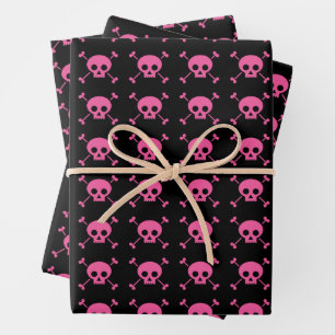Roze zwarte Gothic Inpakpapier Vel