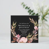 Roze zwarte goudflens op een Christelijk huwelijk Kaart (Staand voorkant)