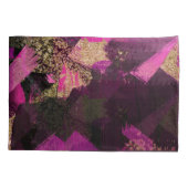 Roze zwarte goudglitter moderne borstelglam kussensloop (Achterkant)