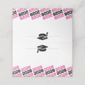 Roze & Zwarte Graduation GLB die Etiket, Voedsel v (Buitenkant ongevouwen)