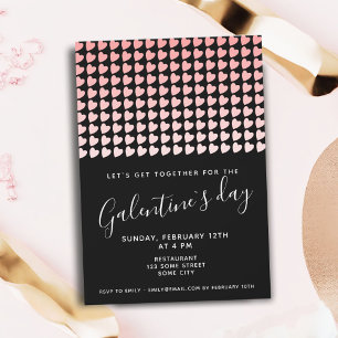 Roze Zwarte Hart Vrienden Galentine`s Dag Kaart