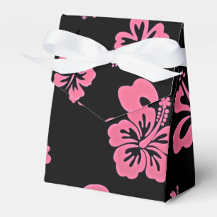 Roze & Zwarte Hibiscus Bloem Feest Favor Doos Bedankdoosjes
