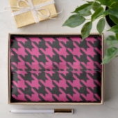 Roze Zwarte Houndstooth Check Tissuepapier (Geschenk)