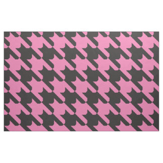 Roze-Zwarte Houndstooth Stof