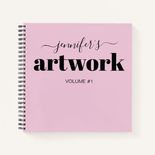 Roze zwarte Jouw naam voor speciaal aangepast zakb Notitieboek (Voorkant)