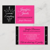 Roze zwarte kroonbling Diamond juwelen Visitekaartje (Voorkant / Achterkant)