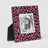 Roze zwarte leopard Pattern zonder frameless foto  Fotoplaat (Voorkant)