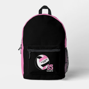 Roze zwarte meisjes tiener volleybal team kleuren bedrukte rugzak