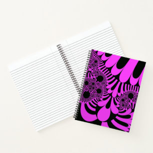Roze zwarte mod spiraalvormige Notitieboek