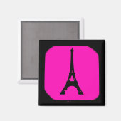 Roze zwarte mode Paris Eiffeltoren magneet (Voorkant / Achterkant)