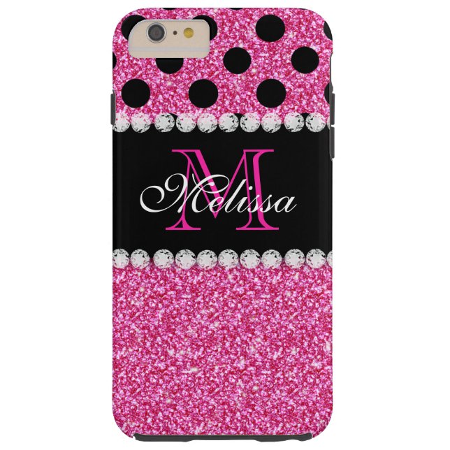Roze zwarte oliepunten Case-Mate iPhone case (Achterkant)
