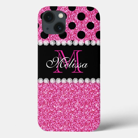 Roze zwarte oliepunten Case-Mate iPhone case (Achterkant)
