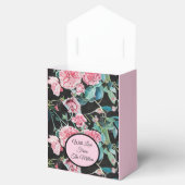 Roze zwarte Roos Floral Weddenschap Cake Favor Box Bedankdoosjes (Geopend)