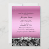 Roze Zwarte Schoen & Sneeuwvlok Meisje Baby Shower Kaart (Achterkant)