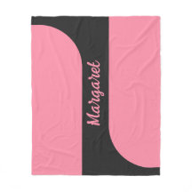 roze & zwarte script meisjesachtige monogram naam